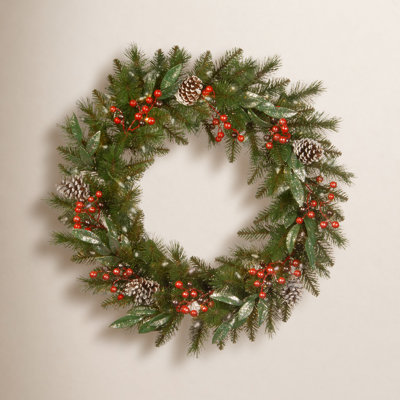 Frosted Berry Pre-Lit Wreath