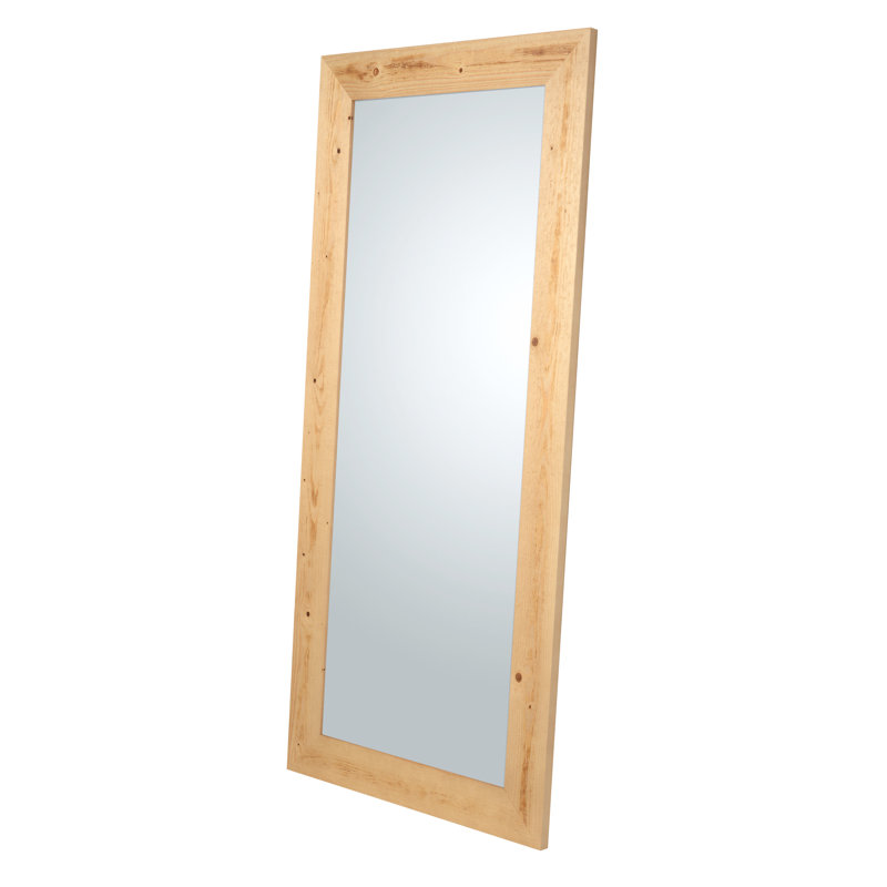 Grant Solid Wood Flat Wall Mirror, 147cm H X 57cm W, Natur