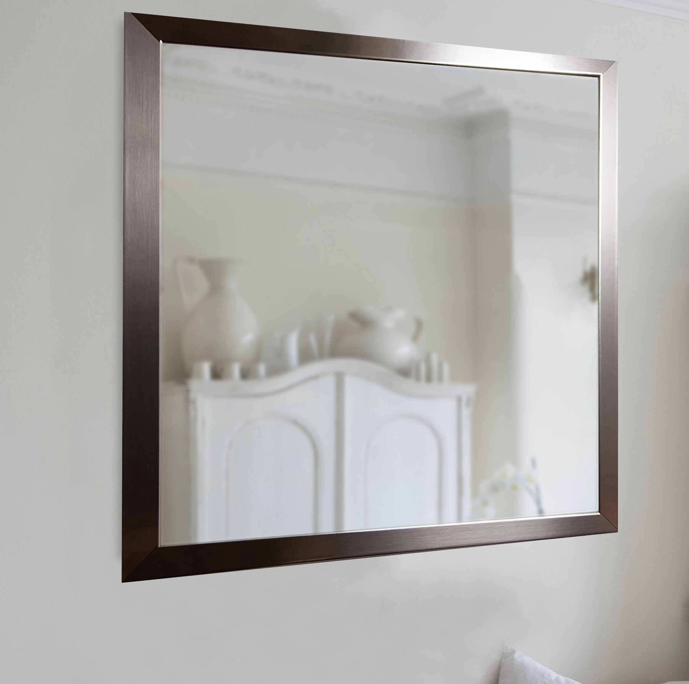 Newtown Modern & Contemporary Accent Mirror Zipcode Design Finish: Silver, Size: 38 x 26