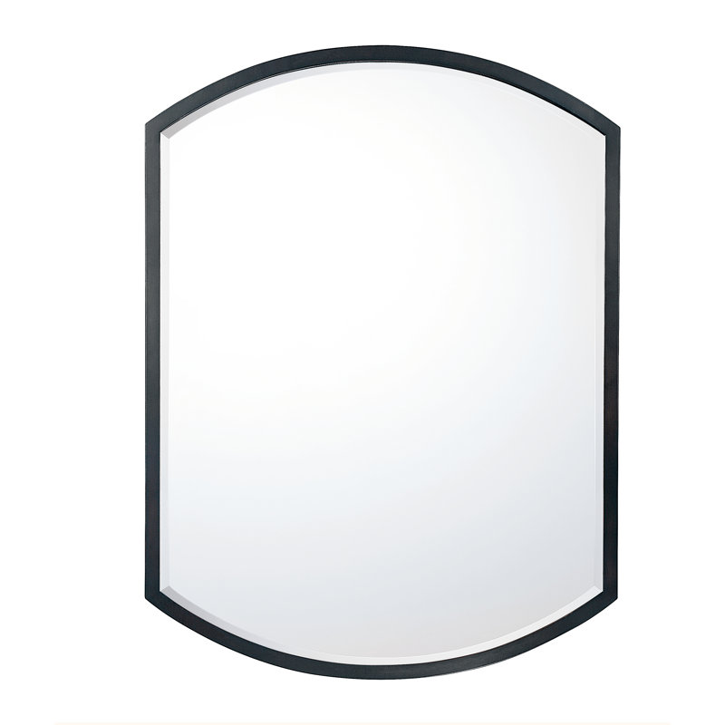 Genuine Marble Flat Wall Mirror, Matte Black