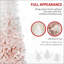 Sapin de Noël artificiel non éclairé 6 pi avec branches réalistes et base en acier, rose et blanc
