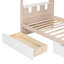 Lit superposé simple de style château avec 2 tiroirs, tablette et DEL-902461850-902461852