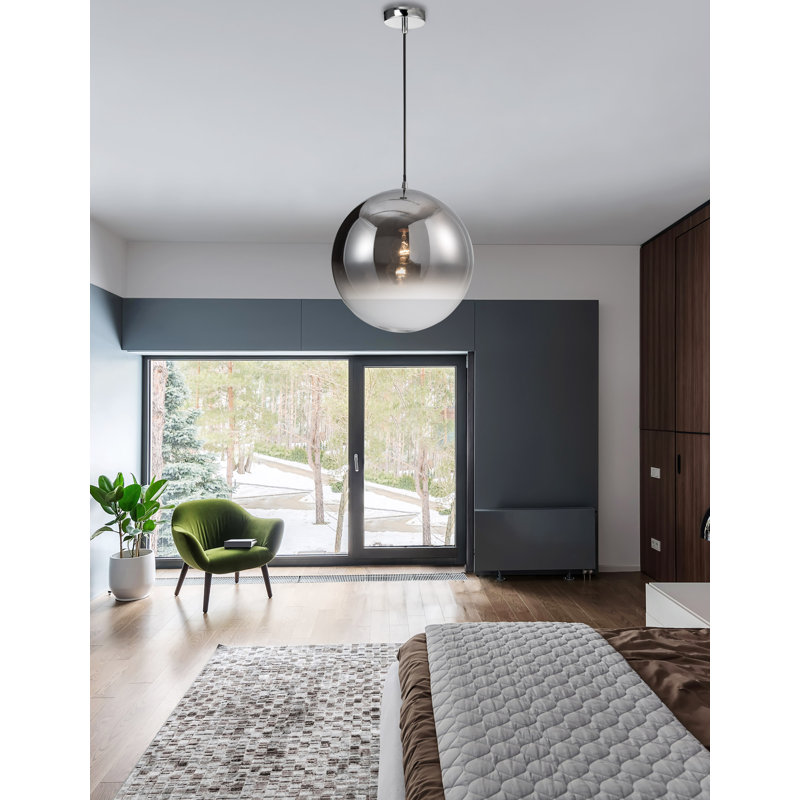 1 - Light Chrome Crystal Pendant, 120cm H x 40cm W x 40cm D
