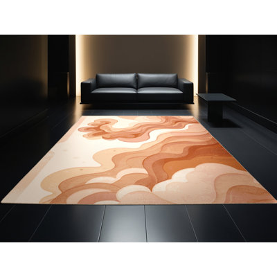 Tapis beige bonbon en coton lavable à la machine Higgins