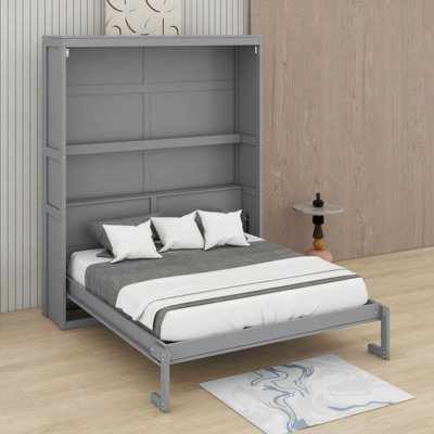 Grand lit escamotable avec tablettes