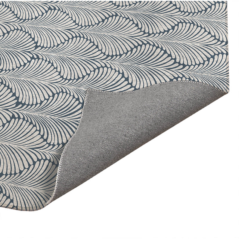 Tapis de cuisine antidérapant Elegant Palms, Bleu, Rectangle 5 pi x 7 pi