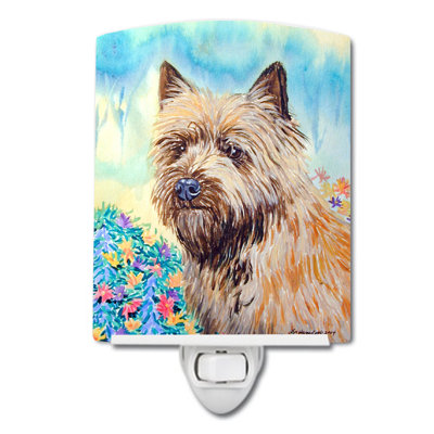 Éclairage de nuit en céramique cairn terrier