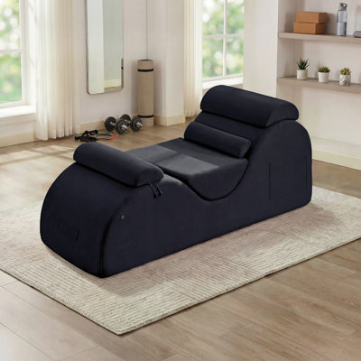 Adjustable Yoga Lounge Chair Sofa With Storage Pockets, Foam Filled Yoga Chaise Lounge For Reading, Rest, Stretching, Yoga & Meditation, No Assembly R by Latitude Run