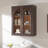 Modern Arched Bathroom Wall Cabinet With Glass Doors, Brown -3 Pcs-128707957