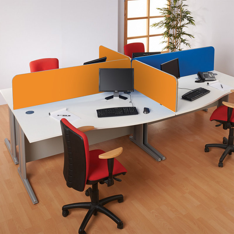 Desk Dividers, 40cm H x 160cm W x 3cm D, Orange