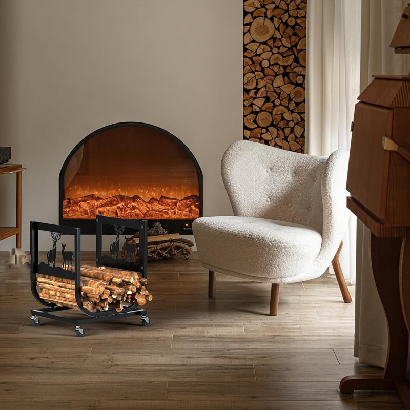 Supports à bois de chauffage intérieur et extérieur avec poulies
