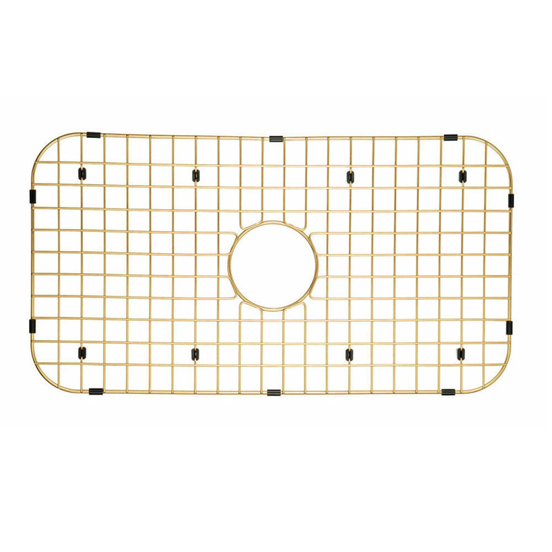 Starstar Sinks Protector Matte Gold 304 Stainless Steel Kitchen Sink Bottom Grid, Rack (27-3/16 L X 14-5/16 W)