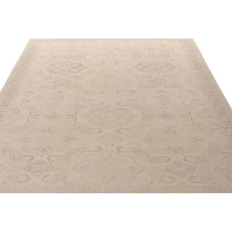Distressed Homage Hand Knotted Wool Geometric Area Rug, Runner 3' x 8'