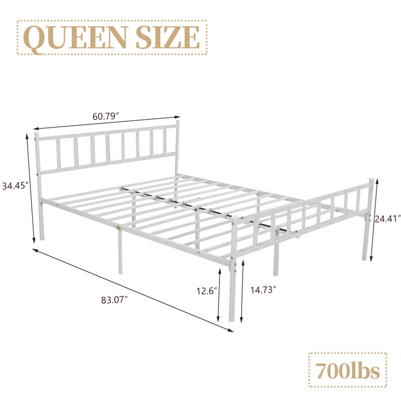 Cadre ouvert en métal, White, Grand
