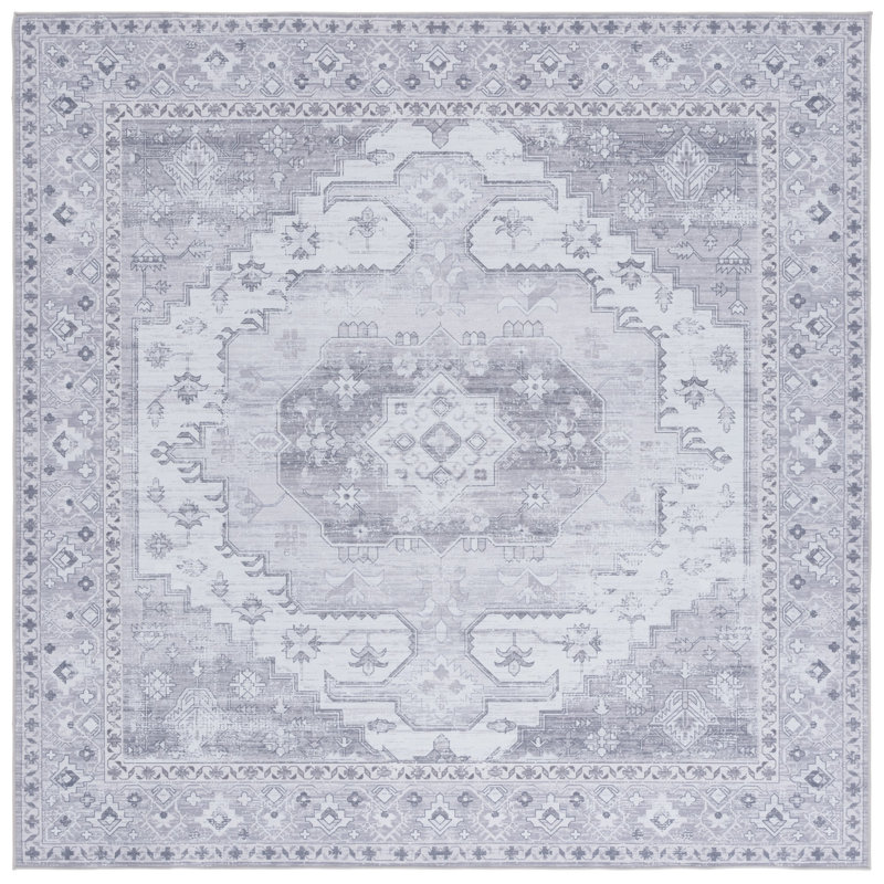 Shaelan Performance Machine Washable Oriental Rug, Square 6'