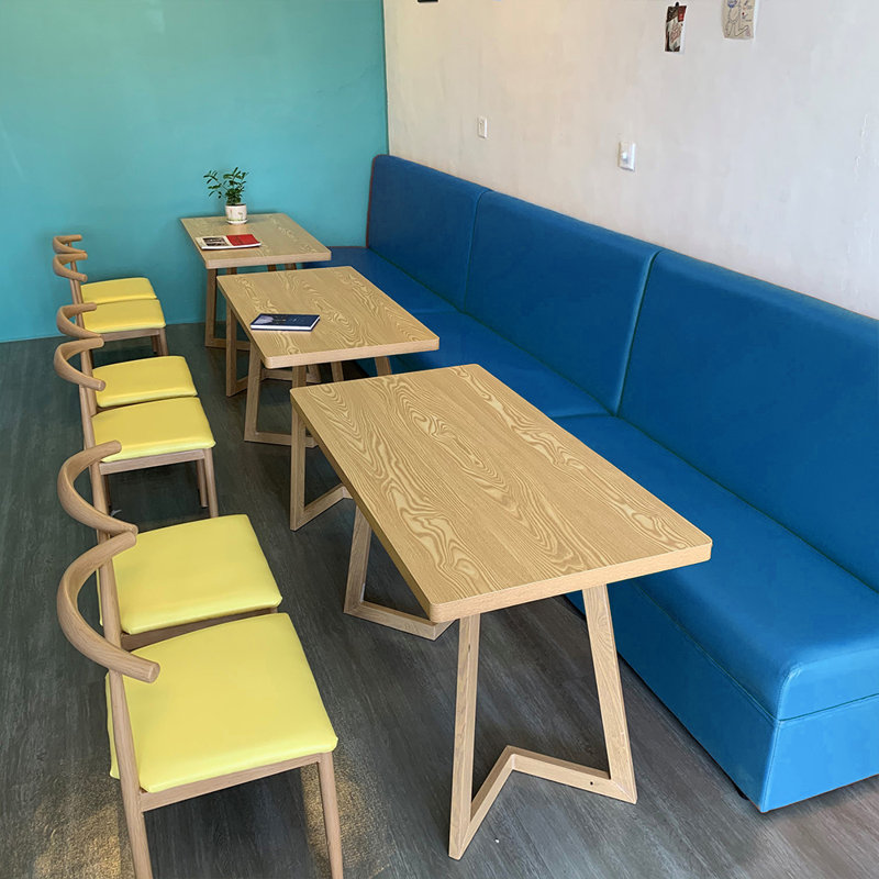 Banc de rangement avec bancs rembourrés Modern Cafe, Bleu