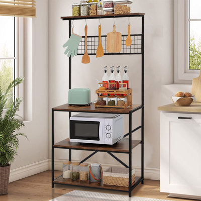 Étagère de boulanger standard en fer 32 po avec micro-ondes