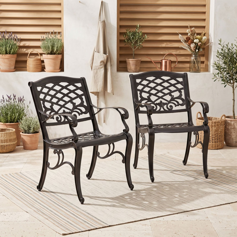 Outdoor Dining Armchair, Bronze