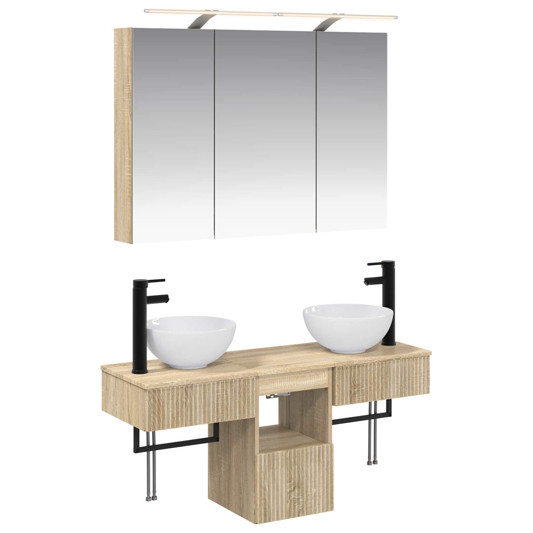 vidaXL Bathroom Cabinet Set 4 pcs Sonoma Oak 100 x 14.5 x 70 cm