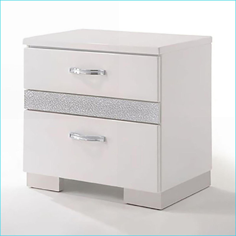 Table de chevet blanche à 3 tiroirs pour la chambre à coucher