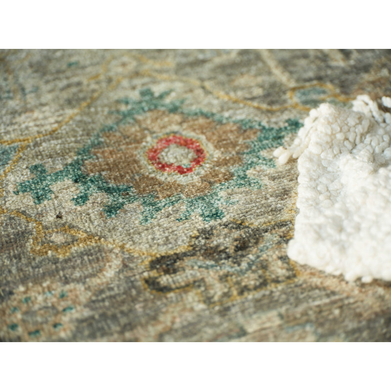 Oxford Hand-knotted Ghazni Wool, Gray Area Rug, Rectangle 12' x 15'