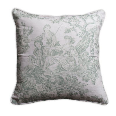 Maison D' Hermine The Miller 100% Cotton Toile Decorative Pillow Cover For Couch | Sofa | Cushion Covers | Bedroom | Home | Living Room (Denim, 20 Inch By 20 Inch)