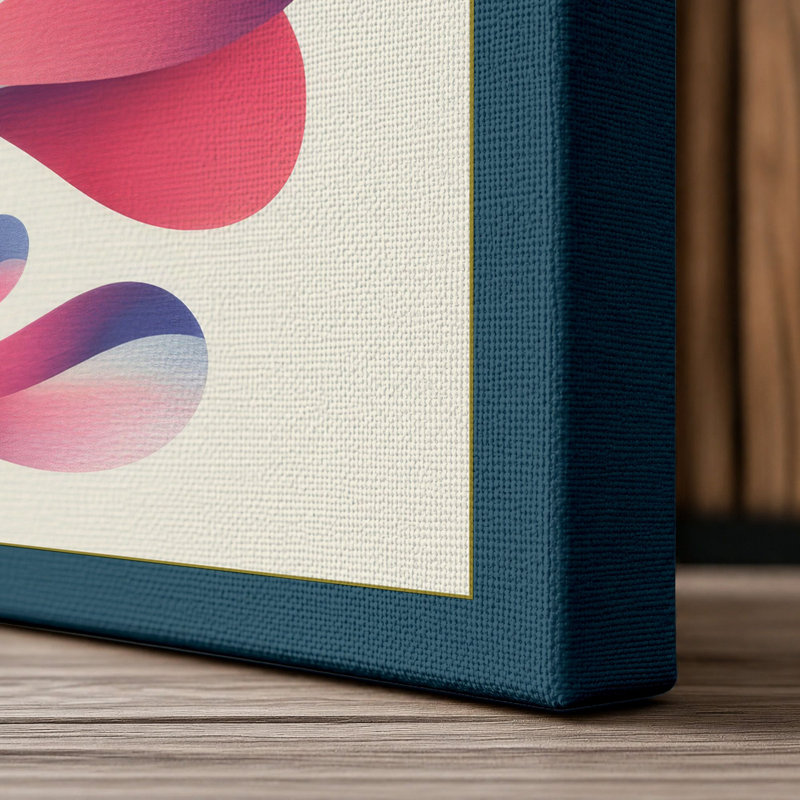 Flowing Ribbons Modern - Wrapped Canvas, 18x12 - 45.7 x 30.5 cm, Teal Border