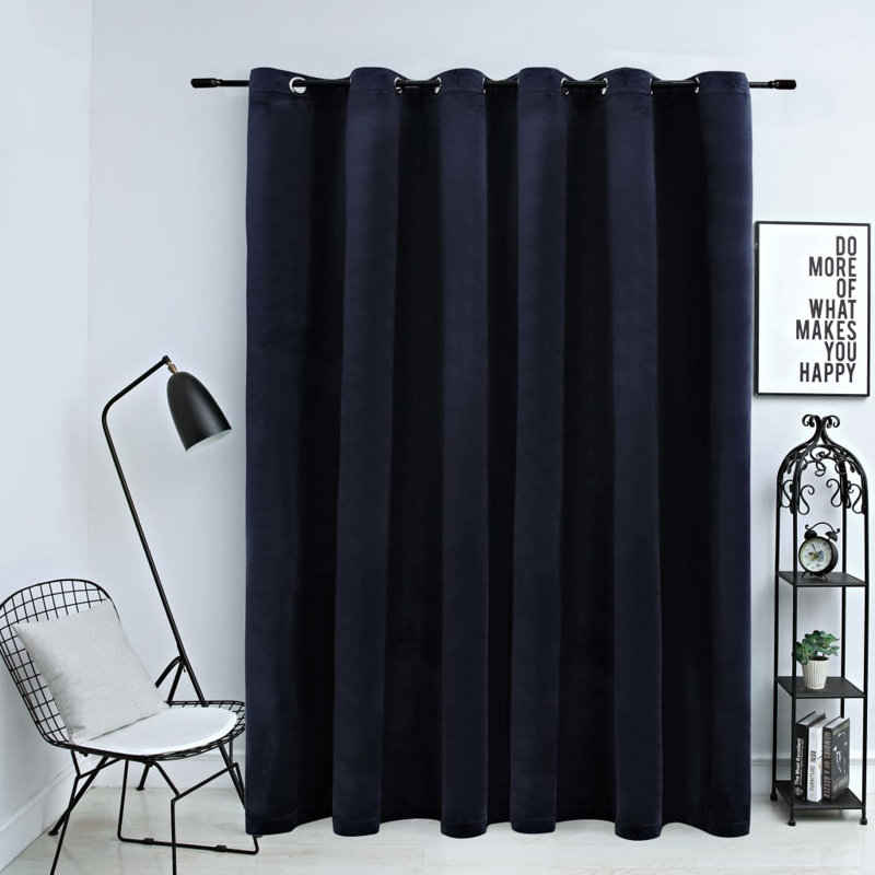 Ja Velvet Blackout Curtain Single Panel, Black