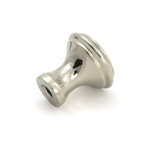 Hammered Round Knob, Polished Nickel, 0.79" Knob Diameter