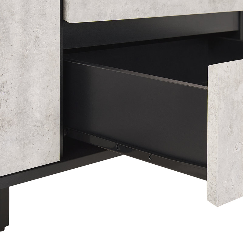 Zaiden 177 Cm Wide 3 Drawer Sideboard, Grey/Black