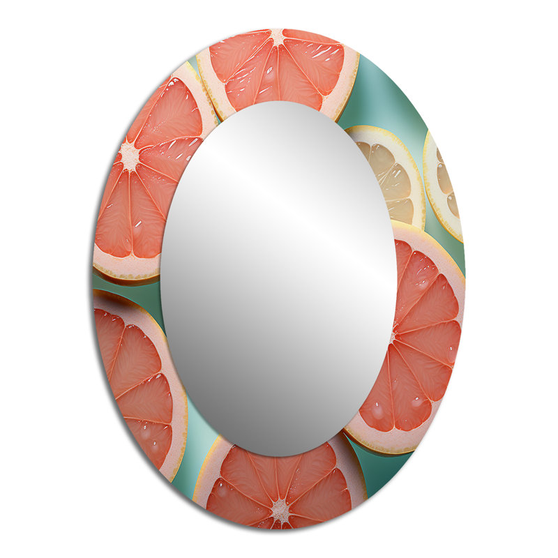 Grapefruit Gradient - Miroir mural ovale traditionnel, 40 po x 30 po