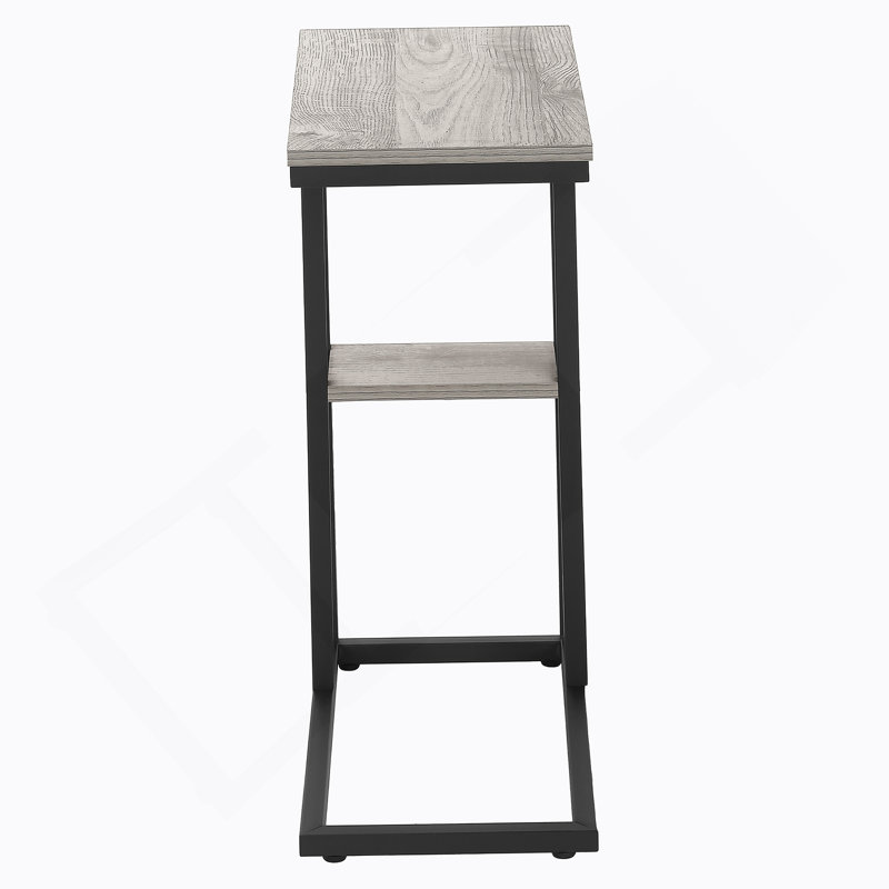 Shem End Table, Gray Top/Black Base, 25.25" H x 10.25" W x 18.25" D