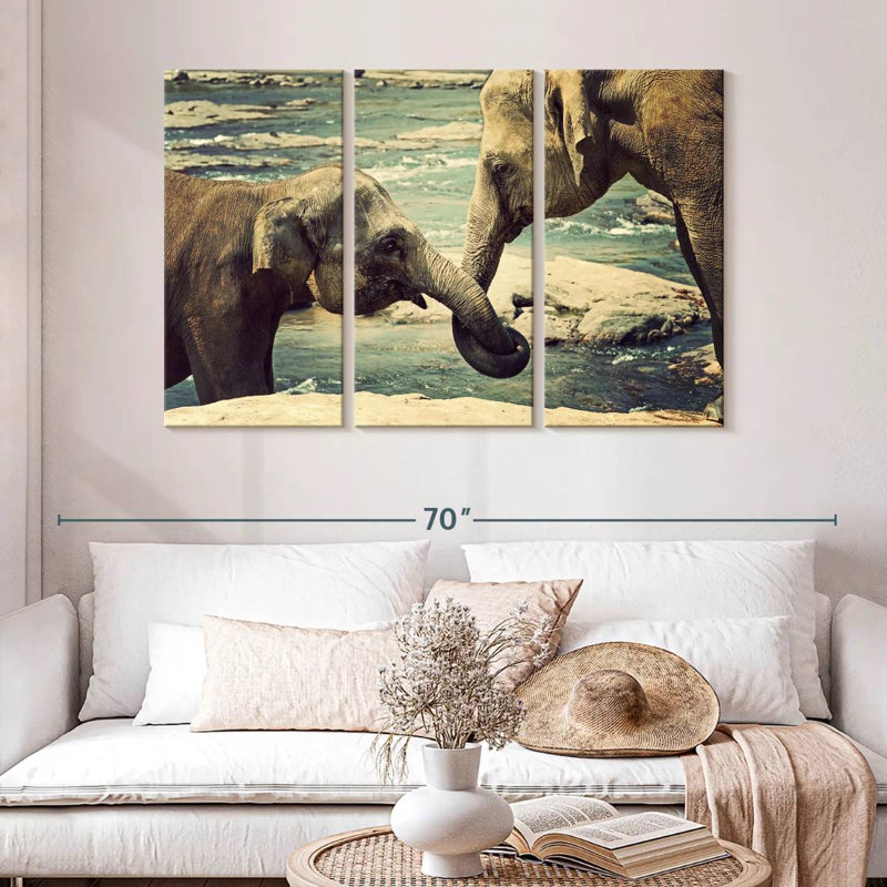Asian Elephants, 32" H x 50" W