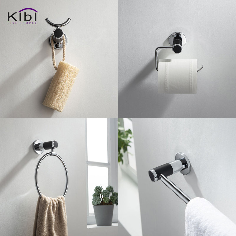 Abaco 4 - Piece Bathroom Hardware Set, Black