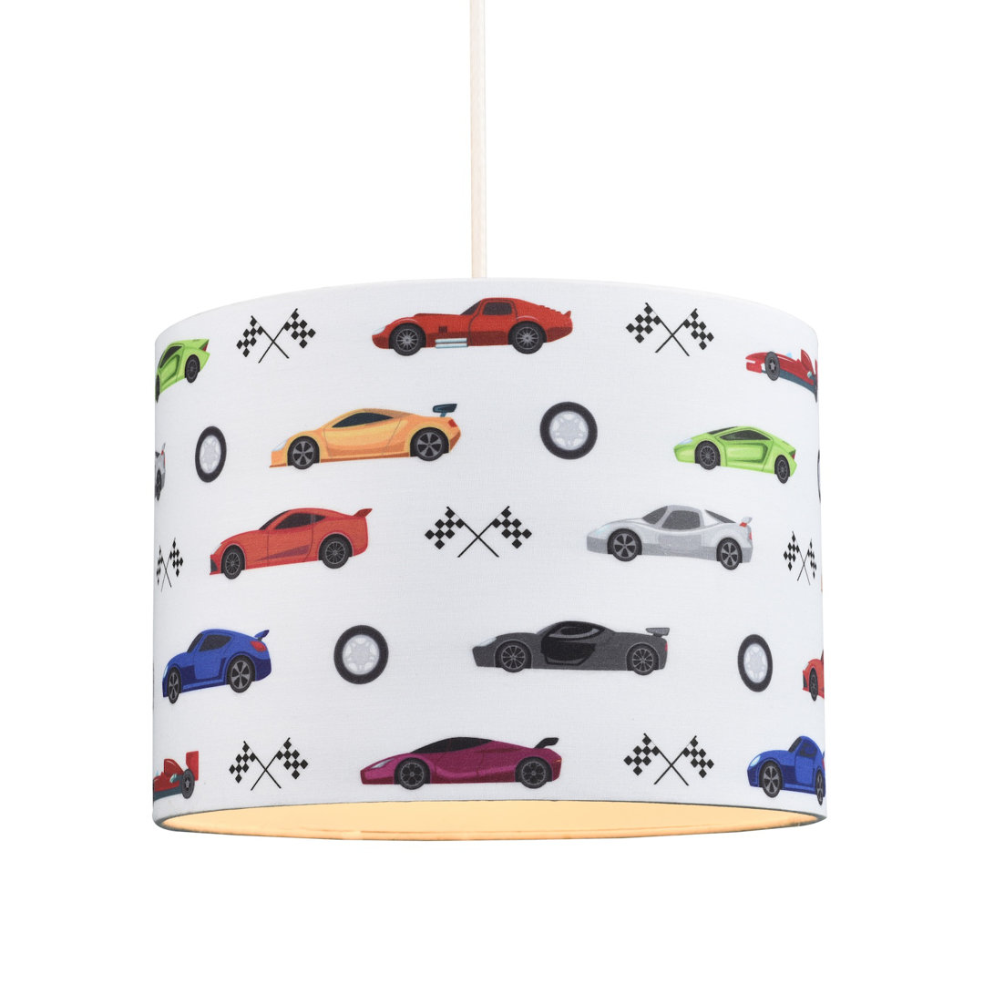 18cm H Cotton Blend Drum Lamp Shade ( Screw On ) in White
