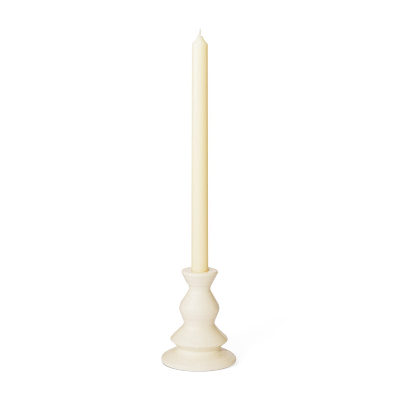 Cream Ceramic Handmade Taper Candleholder