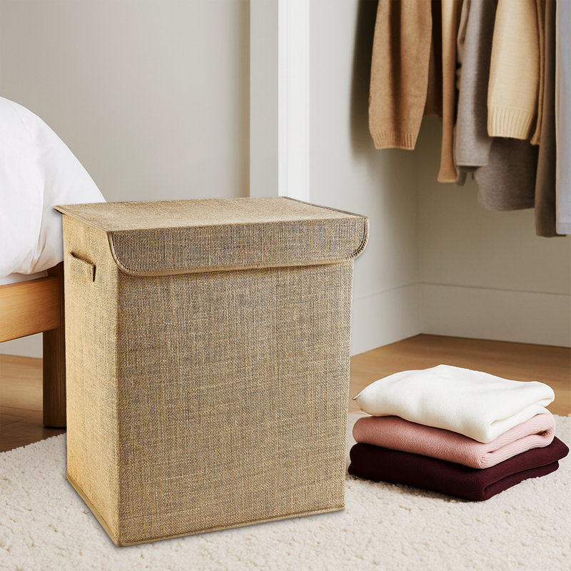 100% Jute 67L Floral Felt Storage Box