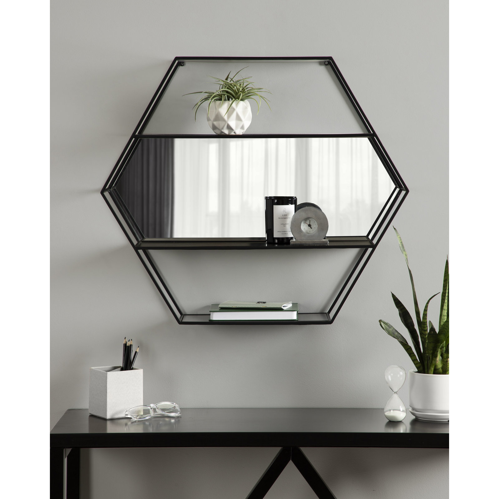 Celestia 28" Accent Shelf, Black