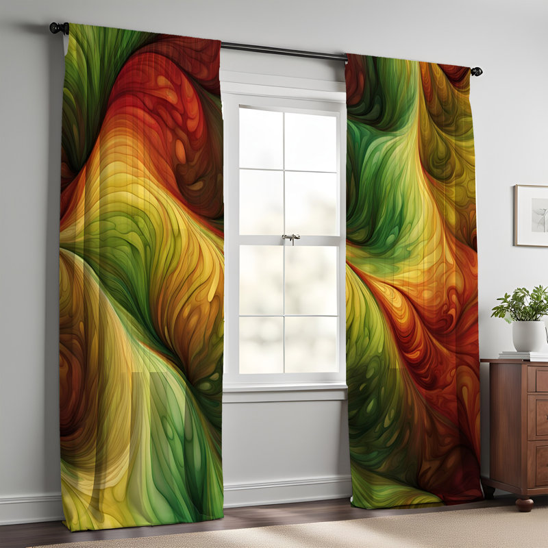 Paire de rideaux semi-transparents en polyester Eithen, L 20 po x L 52 po