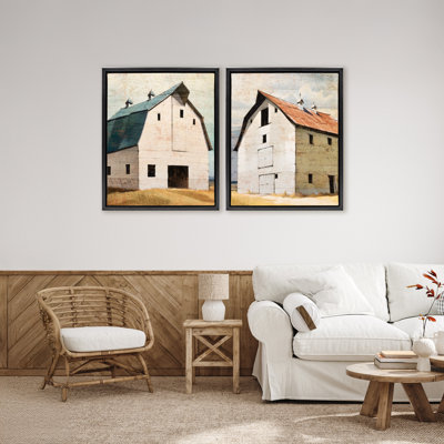 Rustic Big Barns 2pc Floating Frame Set, design by Susan Jill