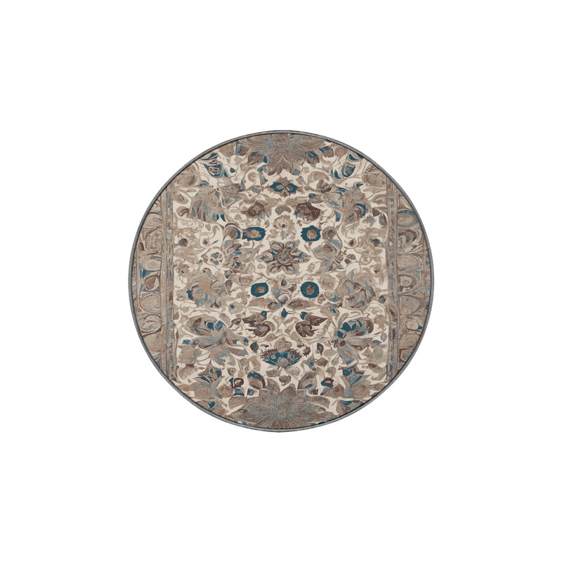 Tapis gris lavable à la machine GSIX03709, Rond 7 pi