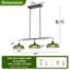 Suspension linéaire à 3 lumières en verre côtelé vert vintage-1554701133