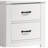 21.5" White 2-Drawer Nightstand, Modern Bedside Table for Bedroom