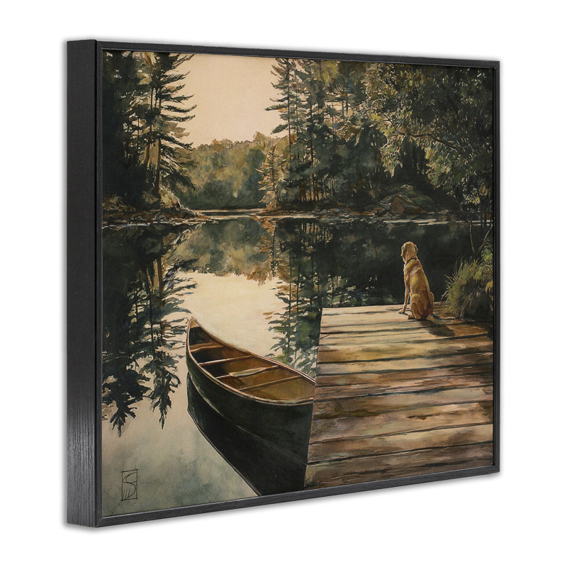 «Lake Life at Sunset», estampe numérique, design par Sara Culpepper, H 11 po x l 14 po, Giclée encadrée noir minuit