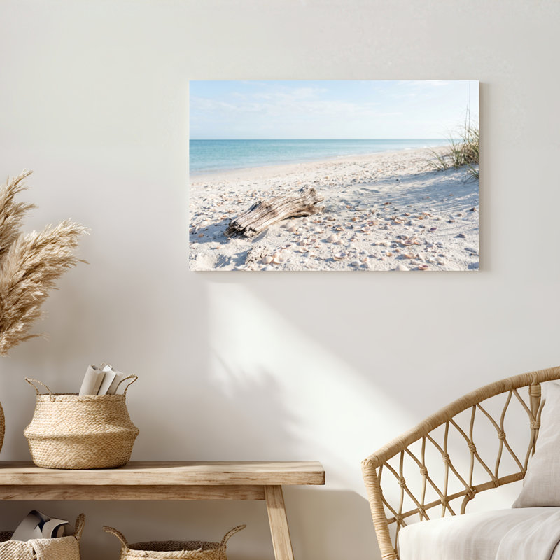 «Gallery Wrap», art mural sur toile pour le salon, la chambre à coucher, le bureau ou le vestibule - décoration murale décorative avec scène de plage