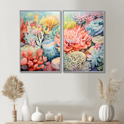 «The Colorful Coral Reef Happiness I», impressions d'art sur toile pêche