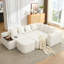 Canapé en U de 137,5 po, charge USB et sans fil, table basse avec porte-gobelet, canapé modulaire surdimensionné et mobile, repose-pieds mobile, sans assemblage, 6 sièges, velours côtelé-1188108127