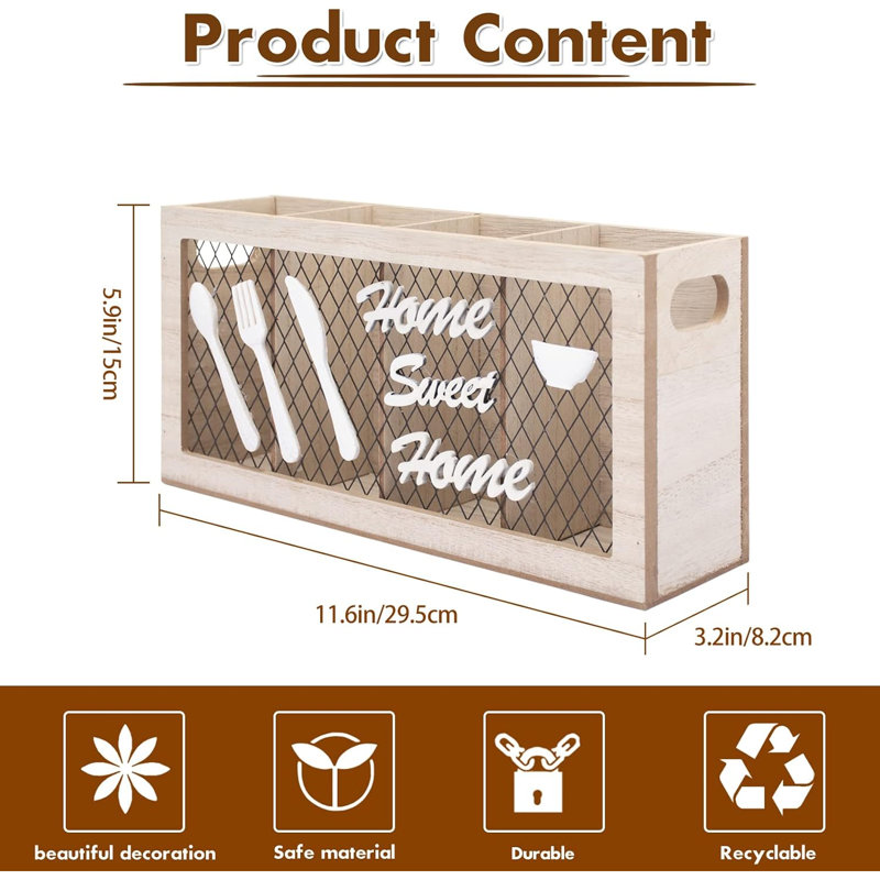 Porte-ustensiles de cuisine en bois