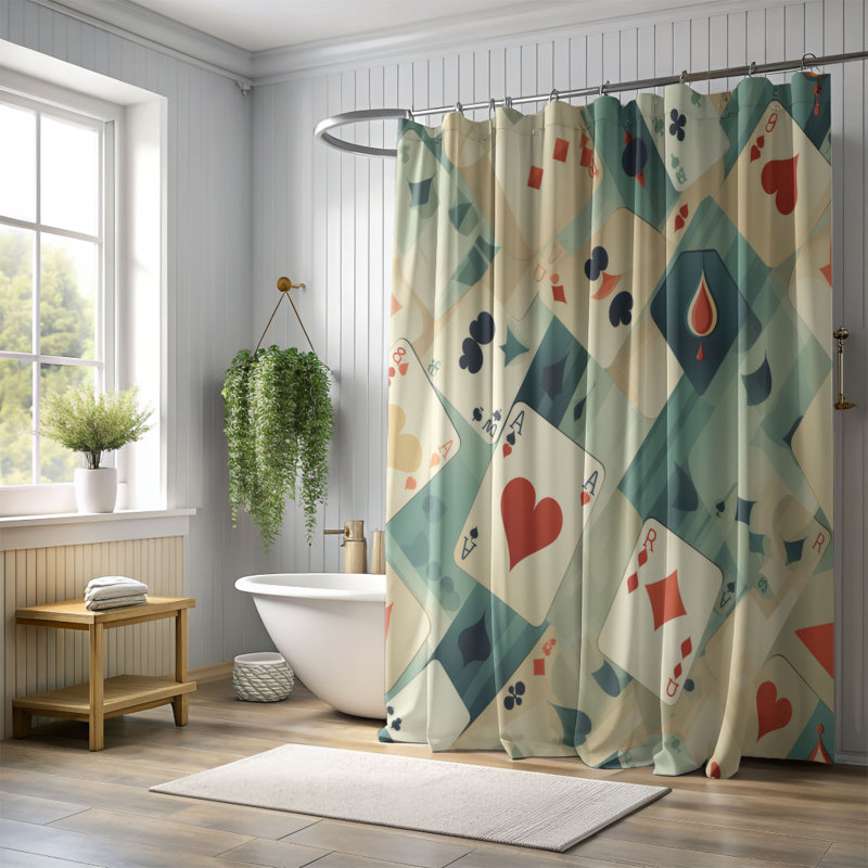 Jeu d'icônes - Rideau de douche Premium, H 74 po x l 71 po