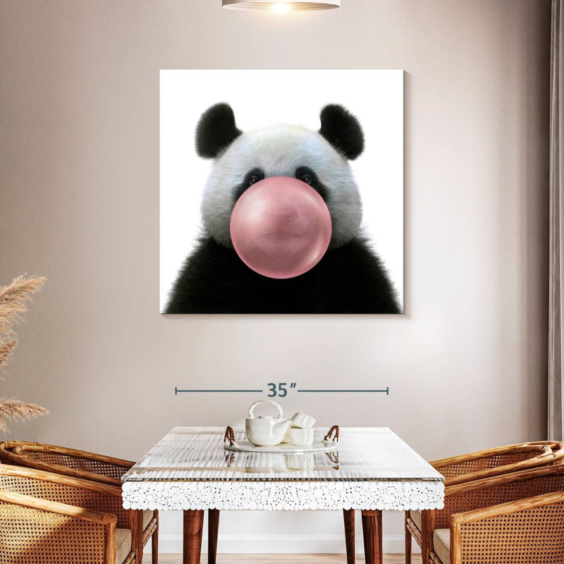 " Panda Bubble Gum " by Emma P, 39" H x 39" W x 1.25" D